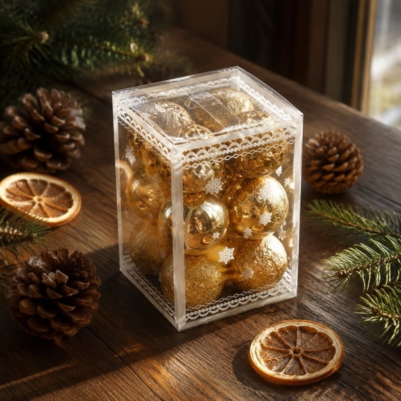 CuiLiyq 12Pcs Christmas Balls Ornaments, 1.6 Inch Hanging Balls, Shatterproof Plastic Decorative Hanging Ornaments, Baubles for Xmas Tree Party Wreath Decoration (Gold)