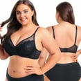 thumbnail image 3 of Homlouue Minimizer Bra Underwire Bras for Women Plus Size Full Coverage Lace Support Bra (Black 42C), 3 of 13