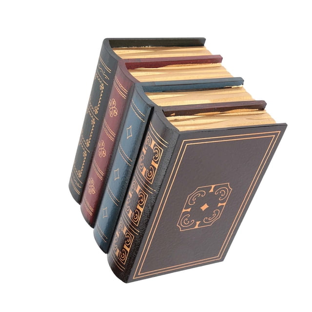 Caja de almacenamiento de libros falsa decorativa vintage de estilo europeo, estante decorativo para el hogar y la oficina n.° 1