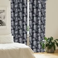 thumbnail image 2 of Ambesonne Floral Curtains, Chrysanthemum Blooming, Pair of 28"x84", Indigo Pale Grey, 2 of 5