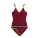 thumbnail image 5 of Conjunto de Bikini de Cintura Alta para Mujeres Vendaje sin Espalda Sólido de Dos Piezas de Traje de Baño, Almohadillas Extraíbles de Nylon Ropa de Playa, 5 of 7