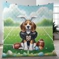 thumbnail image 4 of Happy Easter Hello Spring Beagle Playing Football Quilt Blanket Beagles Dog Lover Gifts Idea Cozy Comforter Throw Blanket - 13003, 4 of 5