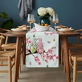 thumbnail image 2 of Easter Table Runner - 60 Inch Long, Kitchen Dining Table Runner Dresser Scarves, Spring Gnomes Blossoms Flowers Colorful Eggs Farmhouse Decor for Coffee Tables Wedding Party Banquet, 2 of 8
