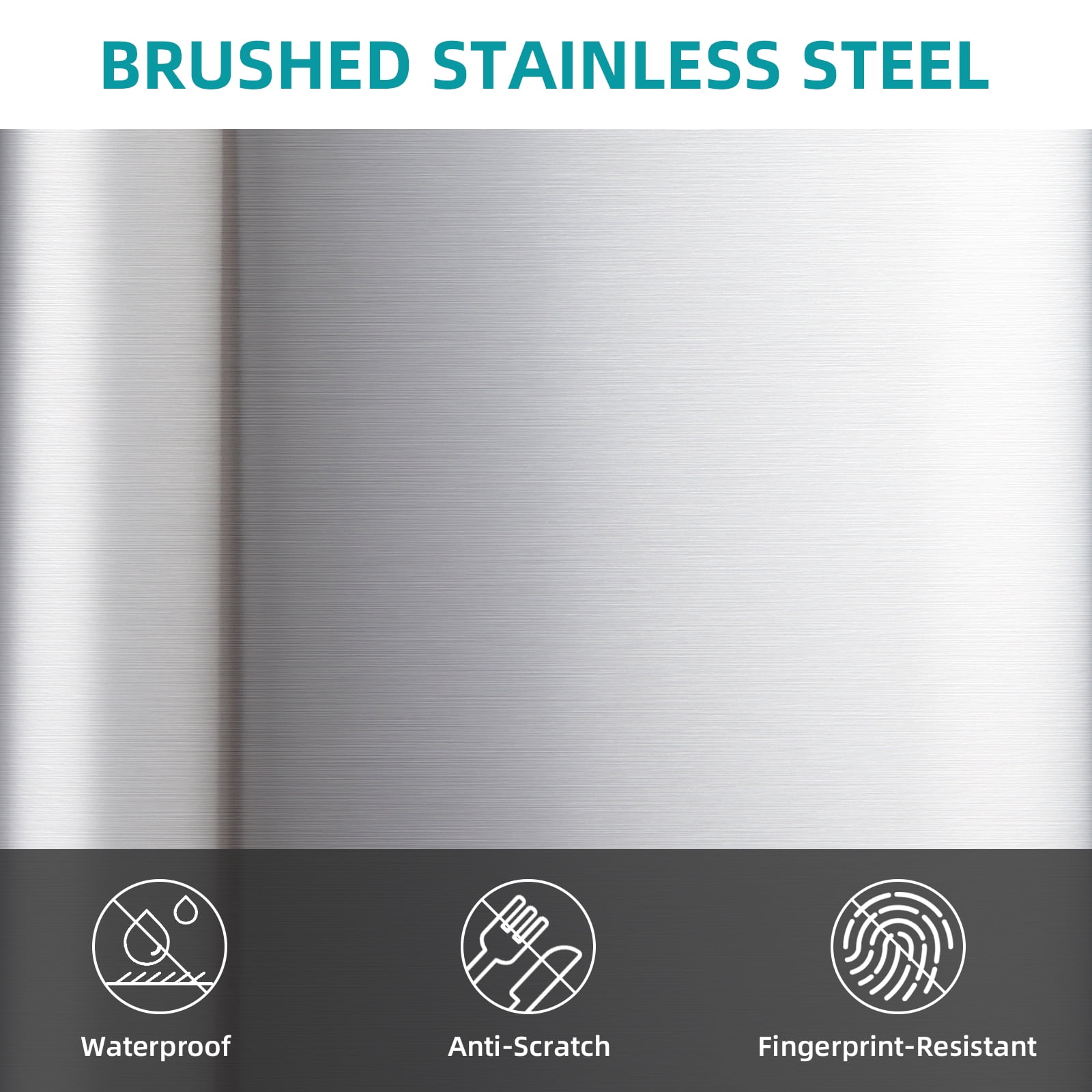 Stainless Steel Trash Can, Rectangular 12/20/30/50 Liter Step-On Garbage Can Featuring Quiet Close Lid, Foot Pedal, and Inner Bucket for Kitchen, Home, Office, Bedroom, and Living Room