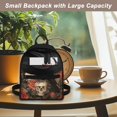 thumbnail image 5 of HELLHERO Raven Skull Rose Print Waterproof Handbag Practical Mini Backpack for Travel Work, Polyester Lightweight Small Backpack, 5 of 8