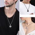 thumbnail image 3 of Jewmon Pentacle Pentagram Necklace for Men Celtic Knot Crescent Moon Necklace Chain Wiccan Jewelry, 3 of 8
