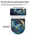 thumbnail image 7 of HELLHERO Dark-toned Butterfly Flower Style Toilet Lid Seat Cover Set of 2 Piece Elastic Edge Round Toilet Lid Dust Cover Stretch Fit Indoor Home, 7 of 7