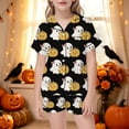 thumbnail image 2 of Halloween Short Sleeve Pajamas 2 Piece Set, B·oys G`irls Sugar Skull Pumpkin Print Sleepwear, Loungewear Home Wear Multiple Sizes 80-160, 2 of 5