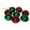 RED/GREEN, variant on Momentum Brand Happy Holiday 1.5" Bell Ornaments; 8 Pieces Silver Color