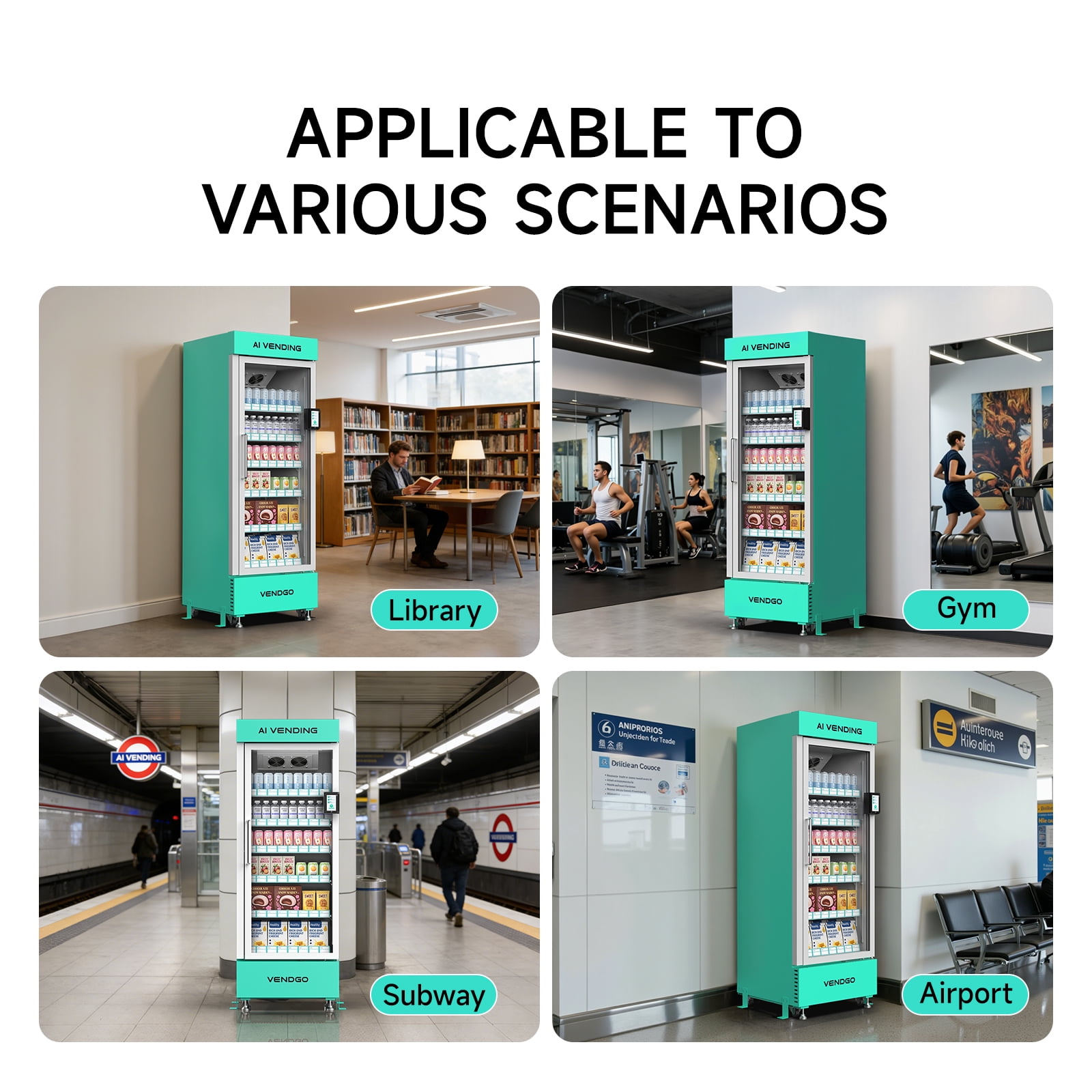 Smart AI Vending Machine (with Card Reader) Features AI Visual Recognition and Cashless Payment Support; Ideal for Gyms, Schools, Hotels, Entertainment Venues, and More