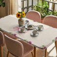 thumbnail image 3 of Watercolor Easter Table Cloths for 4 Foot Rectangle Tables, Cute Rabbits Ears Flowers Bow Spring Beige Patio Waterproof Elastic Fitted Tablecloths, Washable Rectangular Table Cover for Camping, 3 of 8