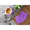 thumbnail image 3 of Purple Ribbon for Pancreatic and Leiomyosarcoma Cancer Awareness Foam Coaster Set of 4, 3 of 3