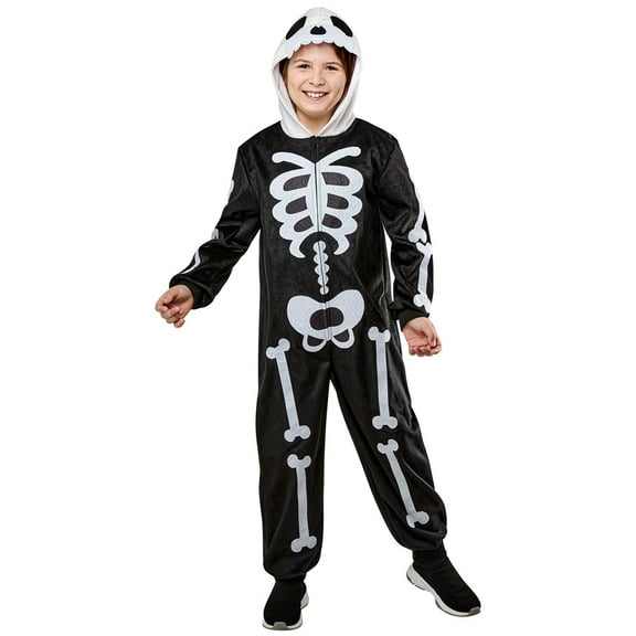 Rubies Skeleton Comfy Wear Zipsters Costume for Kids, Unisex Small/Medium
