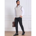 thumbnail image 5 of DARING DIVA Men's Solid Color V-Neck Sleeveless Cable Knitted Sweater Vest M Beige, 5 of 7