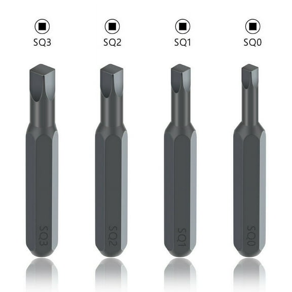 Kingsdun Hex 4 mm Micro Screwdriver Magnetic Square Head Bits Set, 4 Pieces