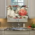 thumbnail image 5 of 24 Inch Length Kitchen Curtains Birds Flowers 2 Panels Half Window Sheer Curtains Rod Pocket Farmhouse Short Drapes for Bathroom Cafe Basement Home Decor, 5 of 7