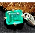 thumbnail image 4 of 925 Starling Silver 28.45 Ct Natural Green Pendant CERTIFIED Emerald Cut Stone, 4 of 6
