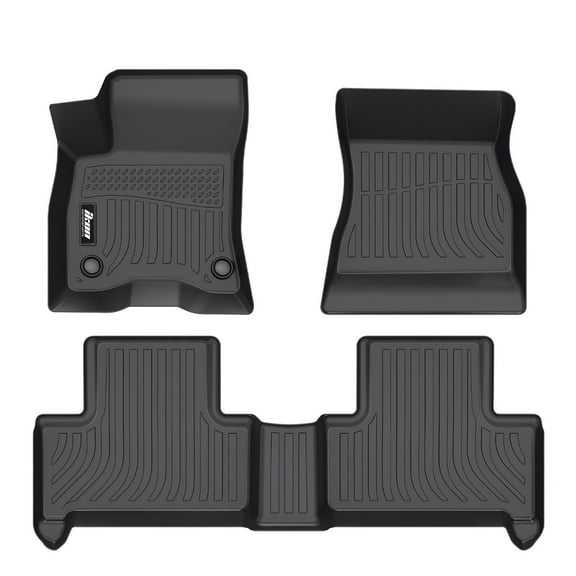 Ikon Motorsports 3D TPE Floor Mats, Compatible with 2022-2025 Mercedes-Benz X243 EQB 250 /EQB 300/EQB 350 5-Seats, All Weather Waterproof Floor Liners, Front & 2nd Row Interior Accessories, Black