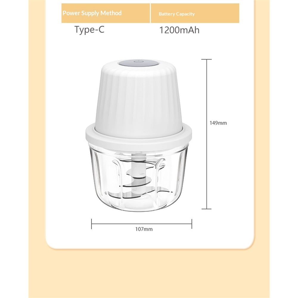 Mini Food Processor Cordless Set with Multiple 3*(350ml+250ml+100ml) Bowls＆ 6+3+2 Blades, Small Garlic Chopper Mincer, USB Rechargeable Battery Vegetable Chopper