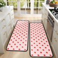 thumbnail image 4 of Kitchen Rugs Sets Of 2,Red Strawberry Plants Pink Pattern Anti Fatigue Kitchen Mat Rugs Non Slip Washable,Decorative Kitchen Floor Mats for Kitchen,Sink,Laundry,17"x47"+17"x47", 4 of 5