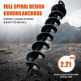 thumbnail image 2 of Juego de 8 Anclajes de Tierra en Espiral para Cama Elástica, Color Negro, 2 of 7