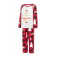 thumbnail image 3 of Elippeo Christmas Family Pajamas Matching Set Cartoon Letter Print Raglan Sleeve Tops and Elastic Plaid Pants Loungewear, 3 of 10