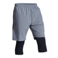 thumbnail image 3 of Athletic Running Shorts for Men 2 in 1 Elastic Waist Summer Shorts with Layered Compression Capri Leggings, 3 of 4