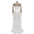 thumbnail image 5 of Oplxuo Women's Sexy Strapless Tulle Maxi Dress with Slit, Mesh See Through Corset Tube Sheer Cocktail Party Dresses, 5 of 6
