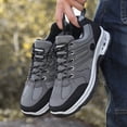 thumbnail image 5 of Men's Low-Top Lace-Up Hiking Shoes Mesh Spliced Upper Air Cushion Sole Rugged Outsole Outdoor Walking Sneakers, 5 of 6