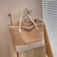 thumbnail image 4 of ladies fashion personality handbag beach texture straw canvas bag shoulder bag handbag, 4 of 6