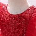 thumbnail image 3 of Girls' Small Flying Sleeve Mesh Sequin One Year Old Dress, Toddler Princess Dress, Flying Sleeve Baby Performance Dress, Paired With Hot Mesh Dress, Girls' Dress, 3 of 6