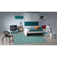 thumbnail image 5 of Mainstays Bright Eyed Suzy Polypropylene Teal/White Indoor Area Rug, 5' x 7', 5 of 6