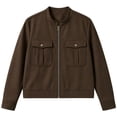 thumbnail image 4 of Enjoytime Cropped Jackets for Women Fall Fashion Long Sleeve Zip Up Jacket Plus Size Trendy Vintage Work Casual Outerwear, 4 of 6