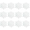 thumbnail image 2 of 12Pcs/Set 4-Inch Sparkly Plastic Glitter Snowflake Christmas Ornaments Xmas Tree Hanger Garland Making Decorations, 2 of 2