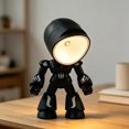 thumbnail image 5 of Mini Desk Lamp, DIY Night Light with Playful Character Design, Small Table Lamp for Bedroom Office Desk Decor, Compact Plastic Ambient Lighting, Cute Decorative Lamp Gift for Adults Teens, Black, 5 of 5