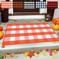 thumbnail image 2 of Christmas Outdoor Rug, Orange Plaid Hand-Woven Rug, Layered Doormats for Front Porch, Entryway, Patio, Farmhouse Holiday Floor Mat Akmoler | Orange, 2 of 8