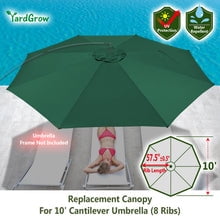 ALUVIERA Replacement Umbrella Canopy for 10ft 8 ribs Cantilever Hanging Umbrella (Canopy Only)
