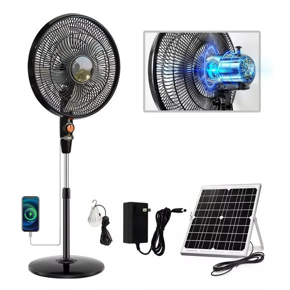 16 Ventilador De Piso Solar Recargable De Batería Silencioso