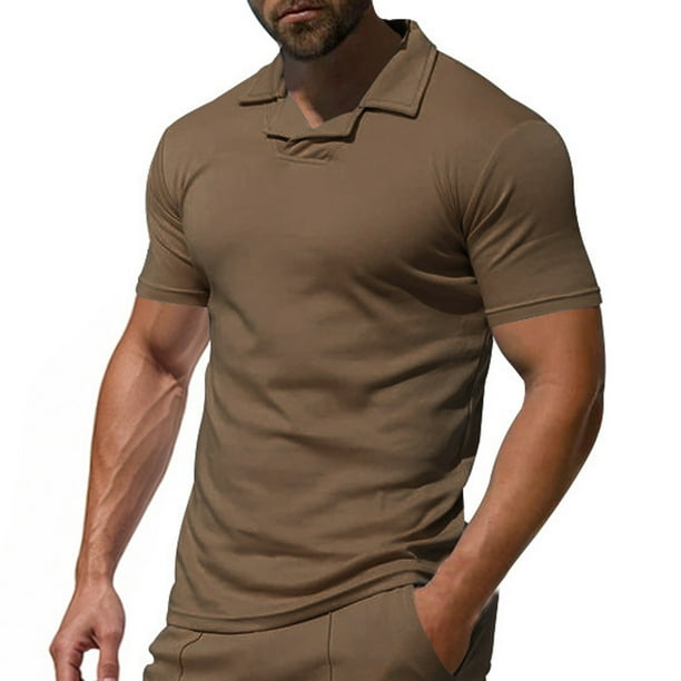pstuiky camisetas de hombre, Blusa informal de manga corta con cuello en V y tirantes sueltos para hombre ropa de hombre m