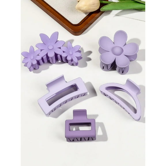 5 Pcs Mixed Colors And Shapes Big Hair Claw Clips for Women Girls Thin Thick Curly Hair, Strong Hold Jaw Clips.