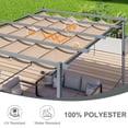 thumbnail image 4 of Aoodor 10x12FT Pergola Replacement Canopy- Retractable Sun Shade Cover with Water-Resistant & UPF 50+ UV Blocking for Outdoor Patio, Brown, 4 of 9