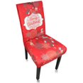 thumbnail image 1 of 6 Christmas Chair Covers, Super Soft Stretchable Seat Protector Chair Slipcovers for Dining Room, Red cm, 1 of 8