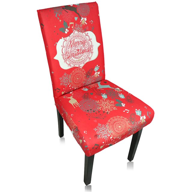 6 Christmas Chair Covers, Super Soft Stretchable Seat Protector Chair Slipcovers for Dining Room, Red cm