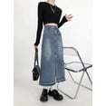 thumbnail image 3 of Faldas para mujer, tiernas, de moda, estilo coreano, sencillas, de mezclilla, para uso diario, para todo tipo de ropa de calle, juveniles, elegantes, clásicas, para estudiantes., 3 of 6