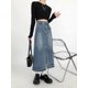 thumbnail image 3 of Faldas para mujer, tiernas, de moda, estilo coreano, sencillas, de mezclilla, para uso diario, para todo tipo de ropa de calle, juveniles, elegantes, clásicas, para estudiantes., 3 of 6