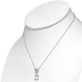 thumbnail image 2 of 925 Sterling Silver Rectangular Teardrop CZ Elegant Pendant Necklace, 18", 2 of 5