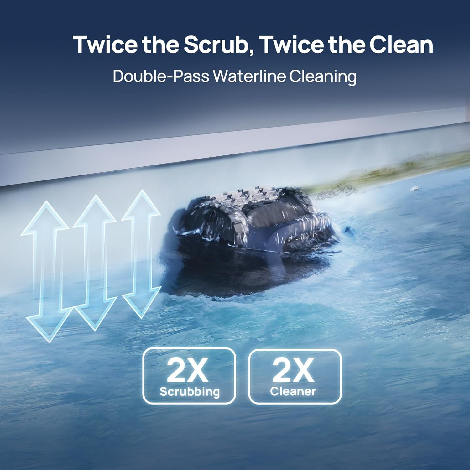 Upgraded Beatbot AquaSense 2 Cordless Robotic Pool Vacuum Cleaner, Smart Surface Parking, Double-Pass Waterline Scrubbing, Floor, Walls and Waterline, Above & In-Ground Pools up to 3,230 sq.ft - Blue