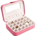 thumbnail image 2 of Fashion Pink Leatherette 24 Section Jewel Case With Mirror (10 X 7) Made In China gm13336, 2 of 5