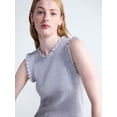 thumbnail image 4 of Free Assembly Women's Ruffle Trim Pointelle Sweater Shell, Lightweight, Sizes XS-XXL, 4 of 5