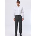 thumbnail image 3 of Unique Bargains Men's Striped Dress Pants Straight Fit Color Block Office Suit Trousers 28 Black, 3 of 6